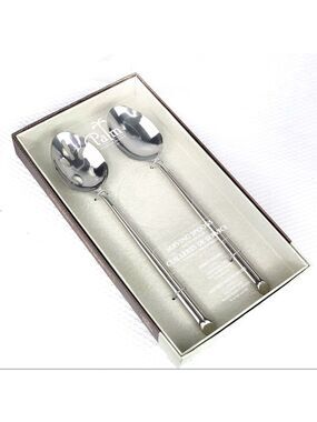 NEW-PALM Restaurant Slotted/Solid ServingSpoon Set